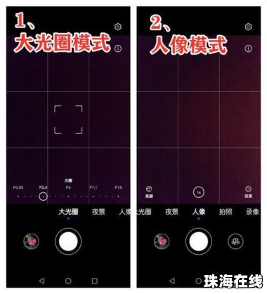 手机怎么调光圈华为