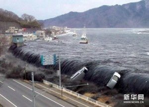 海啸抵达夏威夷 城镇街道被淹没