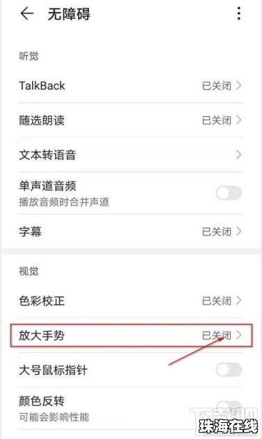 华为手机手势放大怎么开