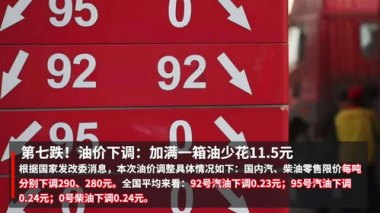 今晚油价下调 加满一箱油少花7元